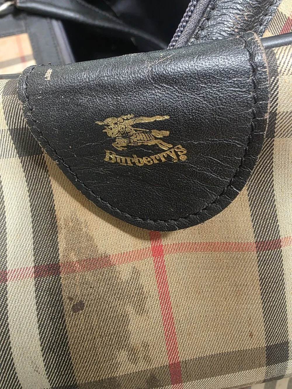 Classic Burberry Check Travel Duffel Bag - Black Trim